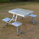 Klappbares Campingtisch-Set mit 4 Stühlen aus Aluminium - Tragbar im Kofferformat