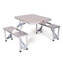 Klappbares Campingtisch-Set mit 4 Stühlen aus Aluminium - Tragbar im Kofferformat
