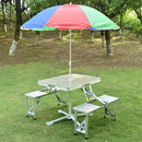 Klappbares Campingtisch-Set mit 4 Stühlen aus Aluminium - Tragbar im Kofferformat