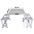 Klappbares Campingtisch-Set mit 4 Stühlen aus Aluminium - Tragbar im Kofferformat