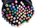 Professionelles Marker-Set mit 2 Spitzen - 80 Farben | Fein + Breit mit Aufbewahrungstasche
