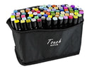 Professionelles Marker-Set mit 2 Spitzen - 80 Farben | Fein + Breit mit Aufbewahrungstasche
