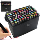 Professionelles Marker-Set mit 2 Spitzen - 80 Farben | Fein + Breit mit Aufbewahrungstasche