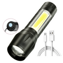 Taktische Taschenlampe mit Zoom, wasserfest, 3 Leuchtmodi