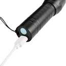 Taktische Taschenlampe mit Zoom, wasserfest, 3 Leuchtmodi