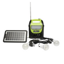 Tragbares Solar-Kit GD-8071 mit 3 LED-Glühbirnen, Handy-Ladefunktion, FM-Radio, Bluetooth und MP3