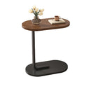 Beistelltisch im Industriestil aus Holz mit schwarzem Metallgestell 60x45x28 cm - Ergonomisches C-Design