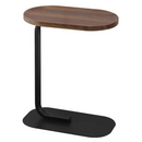 Beistelltisch im Industriestil aus Holz mit schwarzem Metallgestell 60x45x28 cm - Ergonomisches C-Design