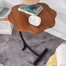 Beistelltisch in Blumenform, mit Fuß für Sofa oder Bett, Farbe Braun