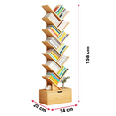 Modernes Bücherregal zur Aufbewahrung von Büchern, Organizer aus Holz, Künstlerisches Design in Baumform