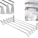 Ausziehbarer Wäschetrockner zur Wandmontage im Ziehharmonika-Stil aus Aluminium - platzsparender, einklappbarer Wäscheständer