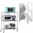 Mobiles klappbares Metall-Aufbewahrungsregal mit Rollen - 3 Ablagen 71x39x89cm - Raumorganisation