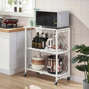 Mobiles klappbares Metall-Aufbewahrungsregal mit Rollen - 3 Ablagen 71x39x89cm - Raumorganisation