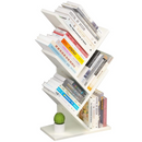 Bücherregal im Baumdesign - Bücherregal aus MDF-Holz mit 4 Ablagen, moderner Organizer in Weiß