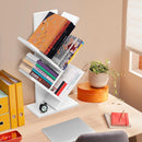Bücherregal im Baumdesign - Bücherregal aus MDF-Holz mit 4 Ablagen, moderner Organizer in Weiß