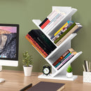 Bücherregal im Baumdesign - Bücherregal aus MDF-Holz mit 4 Ablagen, moderner Organizer in Weiß