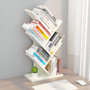 Bücherregal im Baumdesign - Bücherregal aus MDF-Holz mit 4 Ablagen, moderner Organizer in Weiß
