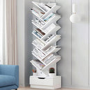 Bücherregal in Baumform, 12 Ebenen, MDF Weiß – Moderner dekorativer Organizer für Zuhause und Büro