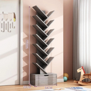 Bücherregal aus Holz in Baumform - Organizer-Regal mit 12 Ebenen, Eiche Weiß, MDF
