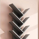 Bücherregal aus Holz in Baumform - Organizer-Regal mit 12 Ebenen, Eiche Weiß, MDF