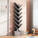 Bücherregal aus Holz in Baumform - Organizer-Regal mit 12 Ebenen, Eiche Weiß, MDF
