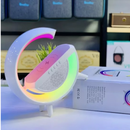 Multifunktionale RGB-LED-Lampe mit kabellosem Laden, Bluetooth, Uhr und Wecker - 15W