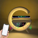 Multifunktionale RGB-LED-Lampe mit kabellosem Laden, Bluetooth, Uhr und Wecker - 15W
