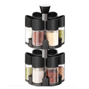 Set mit 12 Gewürzbehältern und drehbarem Ständer - Premium-Küchenorganizer mit 2 Etagen