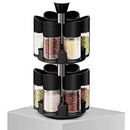 Set mit 12 Gewürzbehältern und drehbarem Ständer - Premium-Küchenorganizer mit 2 Etagen