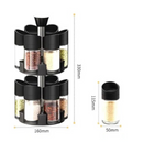 Set mit 12 Gewürzbehältern und drehbarem Ständer - Premium-Küchenorganizer mit 2 Etagen