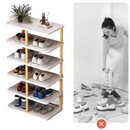 Vertikaler Schuh-Organizer 8-14 Paar - Weiß, kompakt 48x24x80cm, ideal für Schlafzimmer und Ankleide
