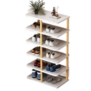 Vertikaler Schuh-Organizer 8-14 Paar - Weiß, kompakt 48x24x80cm, ideal für Schlafzimmer und Ankleide