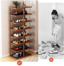 Schuhregal mit 8 Böden Braun 48x24x112cm - Schuh-Organizer für Schlafzimmer und Flur