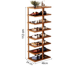 Schuhregal mit 8 Böden Braun 48x24x112cm - Schuh-Organizer für Schlafzimmer und Flur