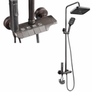 Premium-Duschsystem | Regenduschkopf mit Schlauch + 3 Strahlarten + integriertem Thermostat