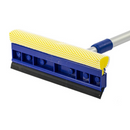 Fenster-Wischmop mit Teleskopstiel und Schwamm - Professioneller Fensterabzieher für Fenster und Glas