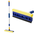 Fenster-Wischmop mit Teleskopstiel und Schwamm - Professioneller Fensterabzieher für Fenster und Glas