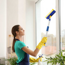 Fenster-Wischmop mit Teleskopstiel und Schwamm - Professioneller Fensterabzieher für Fenster und Glas