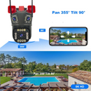 WLAN-Überwachungskamera 12MP Ultra HD - Außen/Innen mit PTZ, 5-fach-Zoom, Nachtsicht und integrierter Sirene