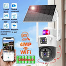 4G-Überwachungskamera mit Solarpanel und Dual-Objektiv - Komplette kabellose Überwachung