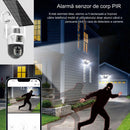 4G-Überwachungskamera mit Solarpanel und Dual-Objektiv - Komplette kabellose Überwachung