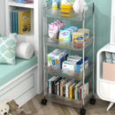 Mobiler Rollwagen-Organizer mit 4 Ablagen - 40x28,5x95cm - Modernes Design