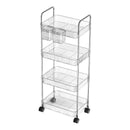 Mobiler Rollwagen-Organizer mit 4 Ablagen - 40x28,5x95cm - Modernes Design