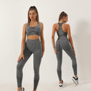 Damen-Sportset 2-teilig - Push-up-Leggings + Bustier mit Polstern, atmungsaktives und schnell trocknendes Material