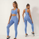 Damen-Sportset 2-teilig - Push-up-Leggings + Bustier mit Polstern, atmungsaktives und schnell trocknendes Material