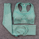 Damen-Sportset 2-teilig - Push-up-Leggings + Bustier mit Polstern, atmungsaktives und schnell trocknendes Material
