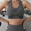 Damen-Sportset 2-teilig - Push-up-Leggings + Bustier mit Polstern, atmungsaktives und schnell trocknendes Material