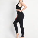 Damen-Sportset 2-teilig - Push-up-Leggings + Bustier mit Polstern, atmungsaktives und schnell trocknendes Material