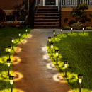 Set 10 LED-Solarleuchten für den Garten - Außenbeleuchtung Warmweiß, Erdspieß-Design