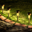 Set 10 LED-Solarleuchten für den Garten - Außenbeleuchtung Warmweiß, Erdspieß-Design